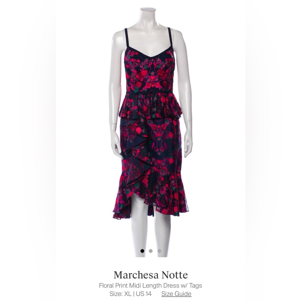 Marchesa Notte Floral Embroidered Dress. NWT.